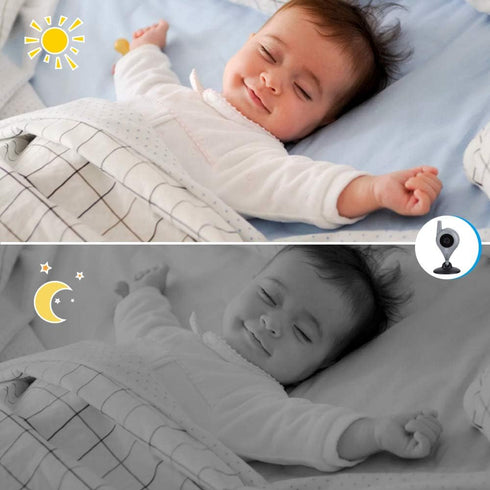 TimeFlys C240v 2.4" Warning,1000 Video Baby Monitor with Camera and Audio Screen, Auto Night Vision,Two Way Talk