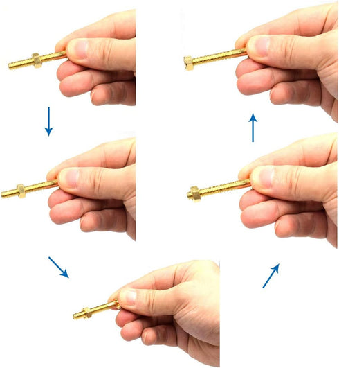OUERMAMA Nut Off Bolt Magic Tricks with Video Tutorial, Autorotation Rotating Screw Magic Props Close Up Gimmick Tricks