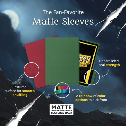 Dragon Shield Standard Size Matte Card Sleeves - 100 CT, Smooth & Tough TCG Sleeves, Matte Blue