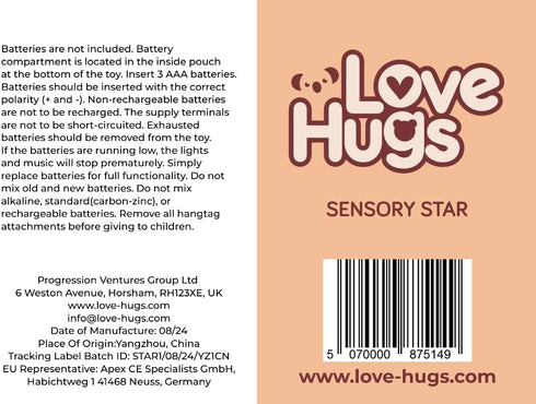 LoveHugs Musical Star Plush Sensory Light Up Newborn Autism Toys - Twinkle Twinkle Little Star Sensory Toys