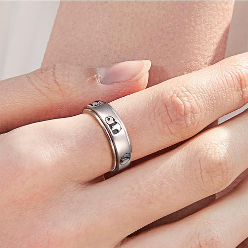 Anxiety,S925 Spinner Rings for Sterling Silver Fidget Anxiety Worry Relieving Boredom ADHD Autism Band Rings for Teen