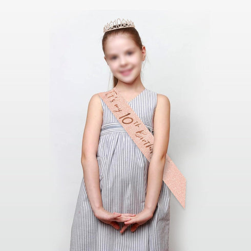 Fabulous Rose Gold Tiara and Sash for Girls' 10th Birthday Party