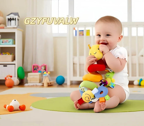 Car Seat & Stroller Toy_Infant Toys Baby Sensory Interaction Cartoon Toys with Ringing Bells_Hanging or Wrapping Around