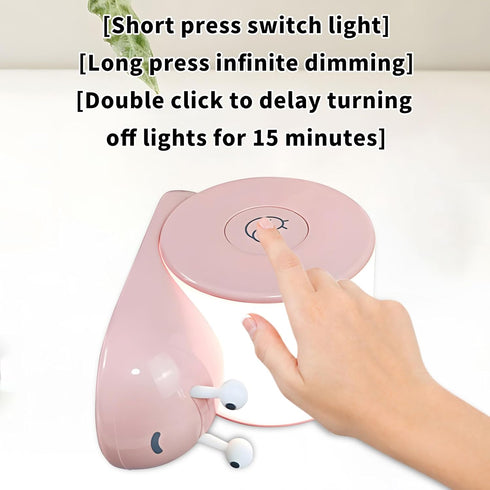 Dimmable 800mAh Cute Snail Night Light | Magnetic Base Bedside Lamp | Long-Lasting Soft Light |USB Rechargeable Timer