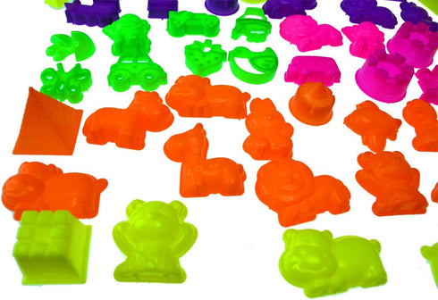 Bo-Toys 50 Set, Ps Deluxe Sand Molds Tools Sandbox Toddlers Toys, Beach Sand Castle Building, Indoor Outdoor Sensory