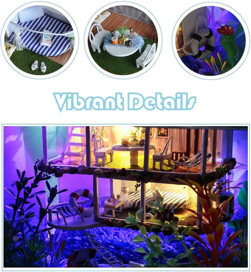 Miniature House Kit, DIY Mini House for Adults, Doll House Kit, Holidays in Hawaii