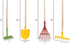 Set 4-Piece HEY! PLAY! Kids Gardening Mini Garden Tools with Wood Handles Child-Sized Shovel, Rake, Hoe, and Tined Hoe
