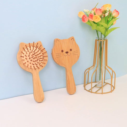 Yuly Set Baby Hair Brush Bamboo Hair Comb Toddler Bathing Head Brush Head Massager Brush Kids Hair Grooming Comb Baby