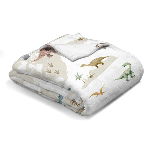 Colorful Dinosaurs Map Baby Blanket, Cartoon Dinosaur Swaddle Blanket for Boy Girl, 30x40 Flannel Throw