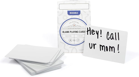 Stellar Factory Premium Reusable Blank Playing Cards - Dry Erase & Wet Erase for Game Design and Flashcards.