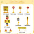 ZWLIYCHN 16pcs Mini Construction Vehicles Cake Topper Truck Excavator Traffic Road Sign Cake Cupcake Topper