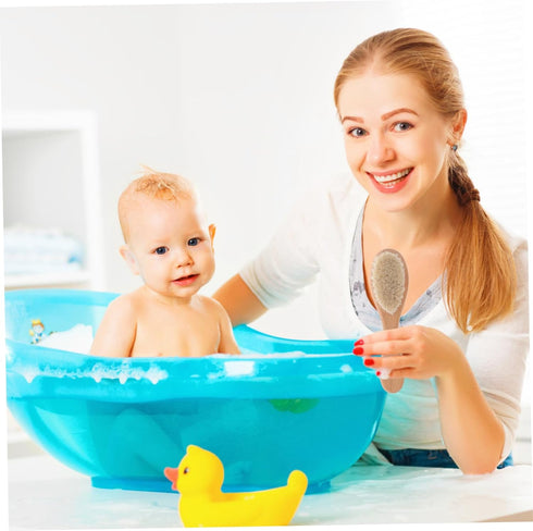 Set Newborn Baby Hair Brush and Comb Bath Brush Scalp Brush for Soft Hair