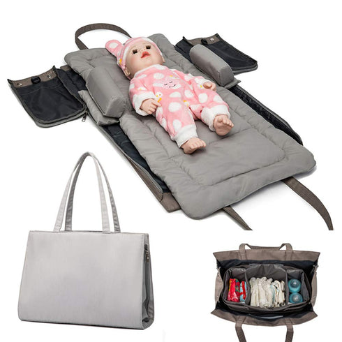CFUN 3 in 1 Universal Infant Travel Tote Bag Folding Sleeping Pad Diaper
