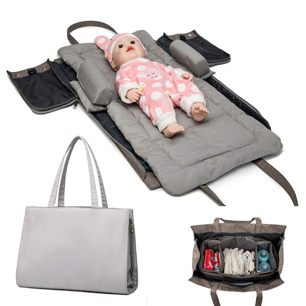 CFUN 3 in 1 Universal Infant Travel Tote Bag Folding Sleeping Pad Diaper