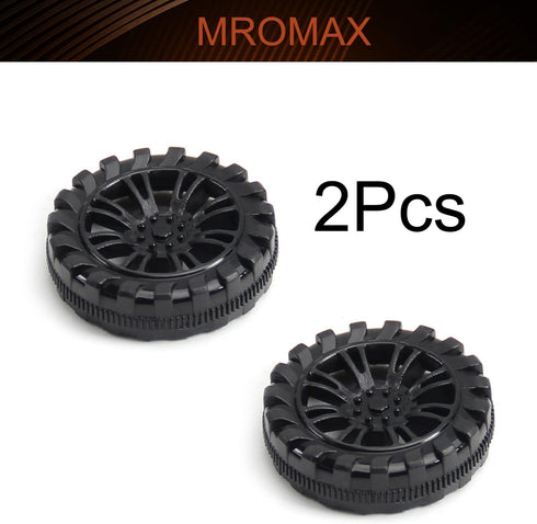 MroMax 30x8mm RC Cars Wheels - 2Packs Black Toys Wheels - Plastic Model Wheels for DIY Toy and RC Car