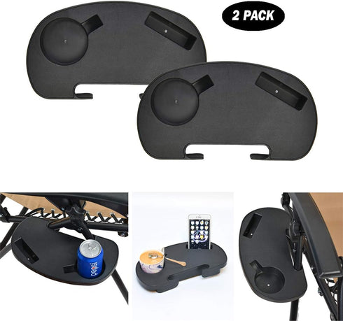 2 C-CHAIN Universal Zero Gravity Chair Tray, Cup Holder Tray for Fold Lounge Chair, Cup Holder with Water Cup Slot