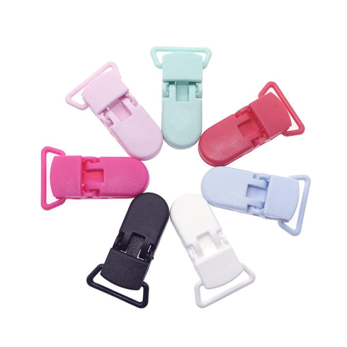 25Pcs Pacifier Clips Holders for DIY Teething Toys, Baby Blankets, Bib Holder Suit for 20mm Ribbon (Mix 20 Color)