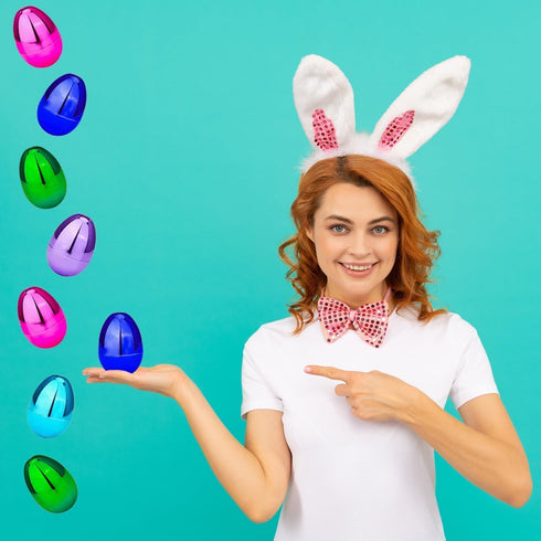 120-Pack 2.25" (120-Pack) The Dreidel Company Metallic Fillable Easter Eggs with Hinge Bulk Colorful Bright Plastic