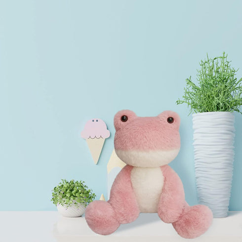 Pink Frog Stuffed Animal, 12 Inches Soft Cuddly Plush Toy for Boys Girls, Gifts for Kids or Girlfriend