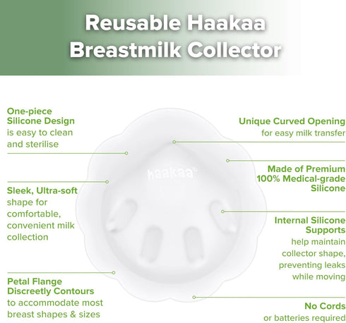 Gen.2 100ml/4oz 2pcs haakaa Manual Breast Pump & Petal Milk Collector Combo