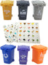 Kids Garbage Classification Toy Vehicles, 6 Trash Cans + 100 Cards Garbage Truck
