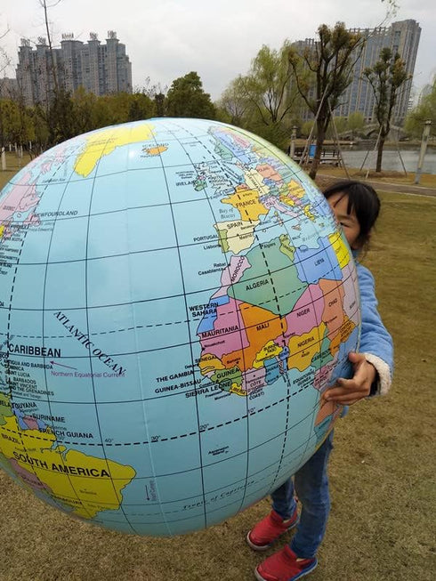 SWR 36 Inch PVC Inflatable World Globe - Educational Toy for Children and Adults