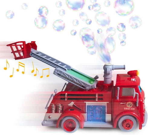 3-5+ ArtCreativity Fire Truck Toy Bubble Machine for Kids, Bubble Blower Toy Truck for Toddlers with Lights, Siren