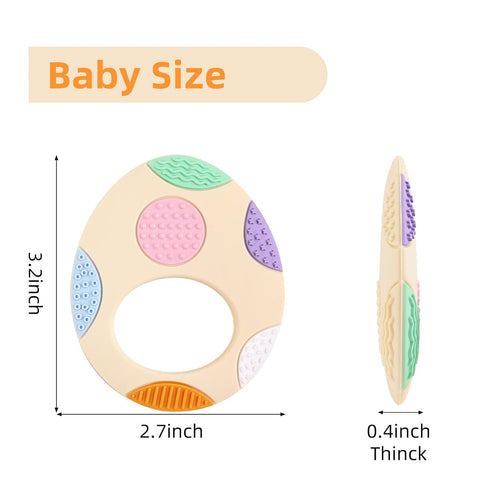 Easter Egg Silicone Teething Toys for Babies, 2-Pack - Colorful, Sensory Development Baby Chew Toys, Ideal for Toddler's First Easter Basket Stuffers