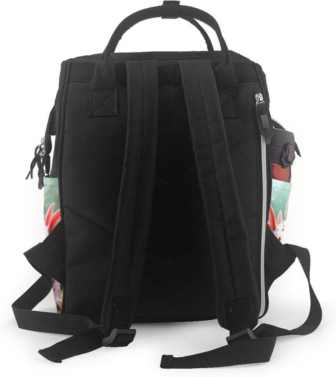 Qewfoju Backpack Backpack Colorful Axolotl Underwater Print Diaper Bag Large Capacity Diaper Baby Changing Bags