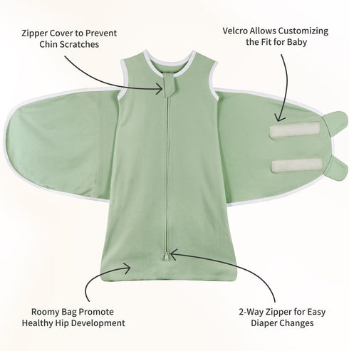 Hengately 6-9 2-Way 100% 2-Pack 0.8 20-27lbs) Transition Swaddle Baby Sleep Sack Months Arms Up Swaddles Arms in/Out