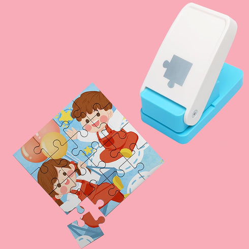 Puzzle Punch DIY Jigsaw Puzzle Piece Cutter - Personalized Custom Photo Puzzle Making Tool (Cerulean Blue)