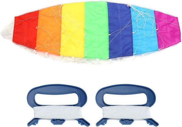 1.4m/2m/2.7m Rainbow Color Dual Line Stunt Power Sport Kite Flying Tools for Outdoor Fun Play