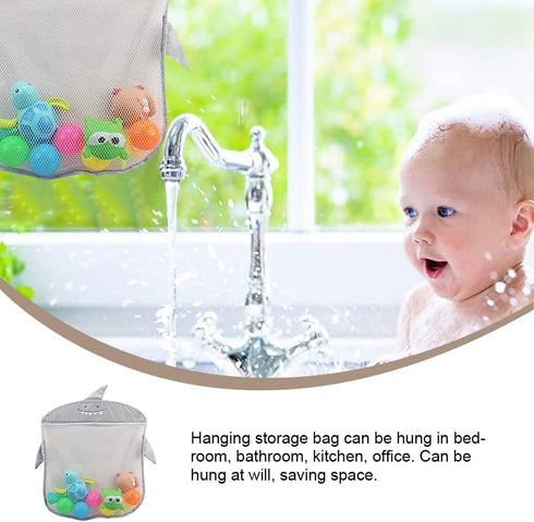Mesh Bath Toy Storage, The bath toy holder for Bathtub Toys & Bathroom Organizer Bag- For Kids & Baby,Compatible with bath toy storage,with Two Complimentary Suckers(Shark) by Ttdesefu