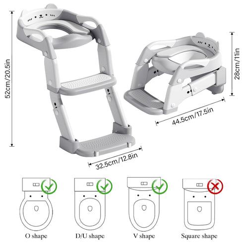 kimitimi 3-IN-1 Potty Training Seat with Step Stool Ladder for Toddler, Convertible Potty Toilet, Upgrade Training