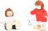 Wooden Doll House People Set of 7 Miniature Figures and 2 Pets, Dollhouse Dolls Family Accessories for Kids