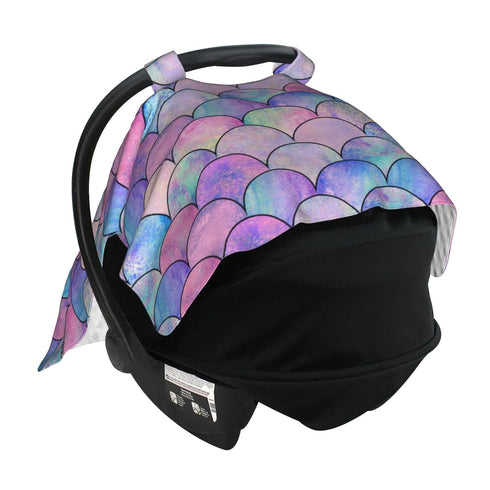 Schgap Mermaid Car Seat Covers for Baby, Nursing Cover Breastfeeding Baby Carrier Cover Carseat Canopy for Toddler