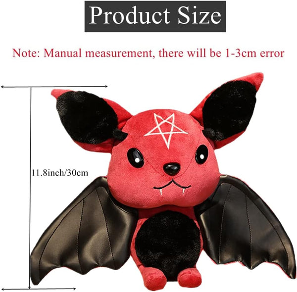 Bat Plush Stuffed Animal Toys, 11.8 Inch Halloween Black Bat Decor, Soft Hugging Plush Doll Toy Gifts for Kids