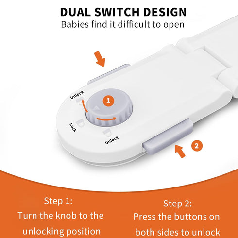 Locks2-Pack) Child Proof Cabinet Baby proofing Cabinet Drawer Door Latches Child Safety Locks no Tools Need or Drill