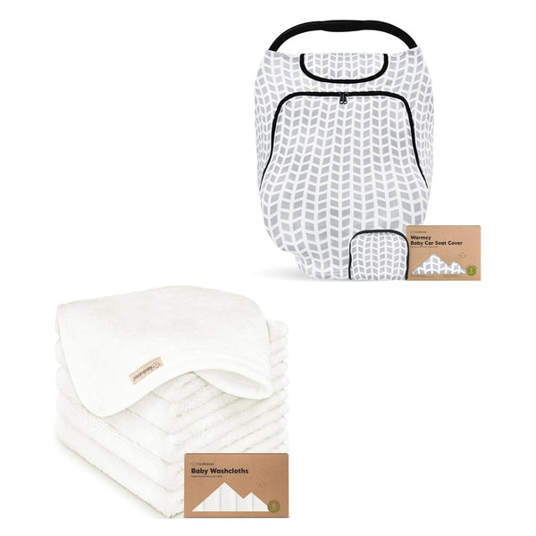 Keababies Car Seat Cover for Babies and Baby Washcloths - Baby Car