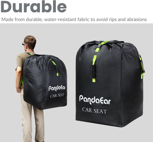 Backpack PandaEar Car Seat Travel Bag for Airplane, Water-Resistant Car Seat Cover with Shoulder Strap for Infant