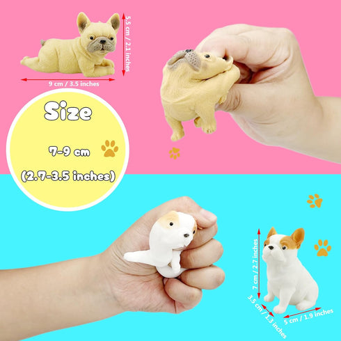 7 Pcs Dog Squishies Toy Set, Stress Balls for Kids and Adults, Animal Puppy Stress Relief Squeeze Toys