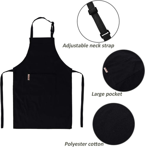 Kids Adjustable Apron and Chef Hat Set for Boys and Girls, Cooking Baking