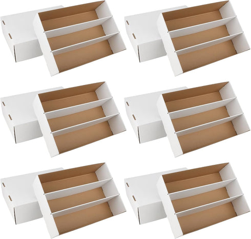 6 Pack Trading Card Storage Box, 2340 Count White Sports Card Organizer