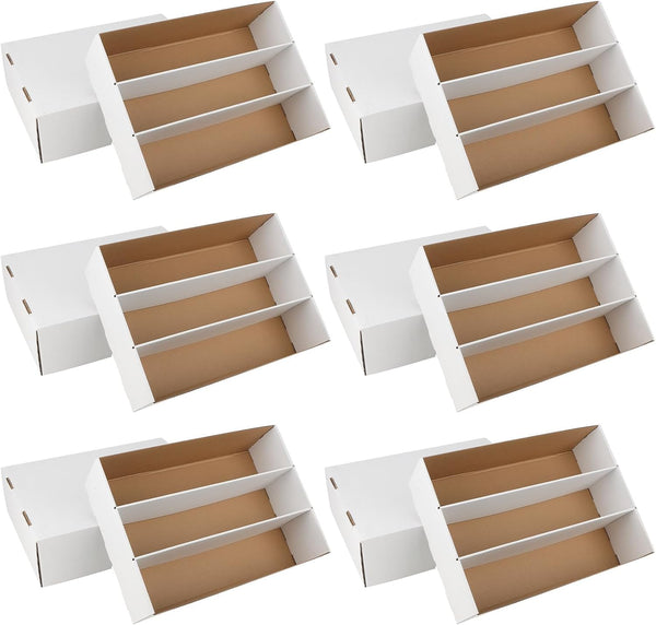 6 Pack Trading Card Storage Box, 2340 Count White Sports Card Organizer