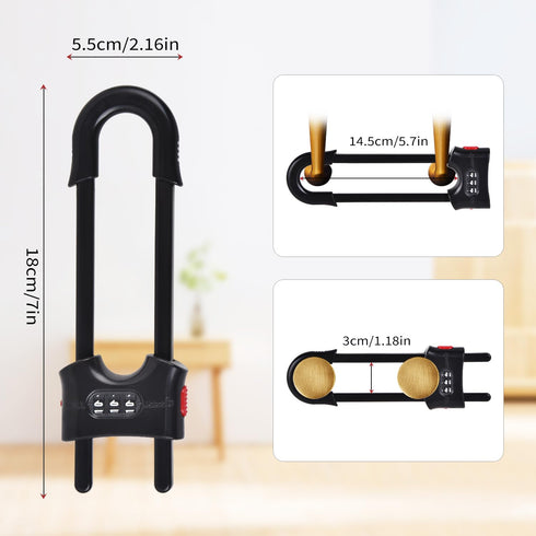 4 Pack U-Shaped Sliding Cabinet Locks - Adjustable Multifunctional Child Safety Lock for Home Cabinets and Doors
