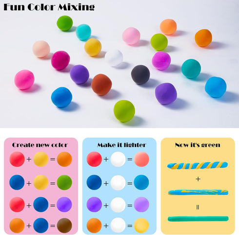 EDIFON Magic Modeling Clay, 24 Colors with Sculpting Tools, Non-Toxic Self Drying Soft Clay for Kids and Adults, Gift