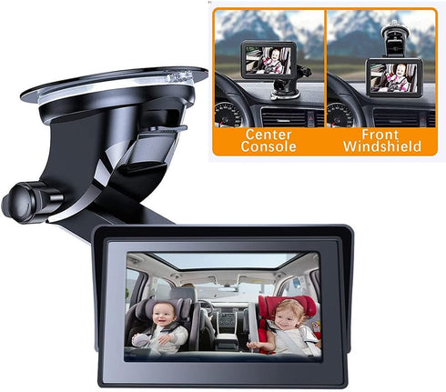 Riloer Baby Car Mirror Baby Rear Facing Seat Camera, Baby Car Seat Mirror Camera with Wide Crystal Clear View Monitor