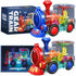 Transparent Train Toy - Interactive Electric Music Train with LED Light for Tummy Time Crawling Baby Toys