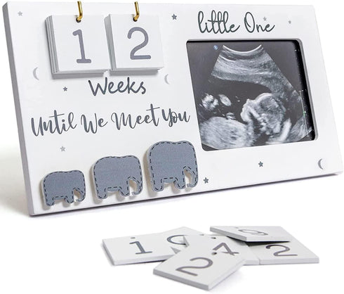 Jwitao Sonogram Picture Frame, Ultrasound Photo Frame with Baby Countdown Weeks, Expecting Parents