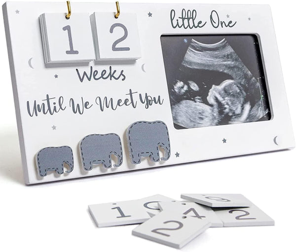 Jwitao Sonogram Picture Frame, Ultrasound Photo Frame with Baby Countdown Weeks, Expecting Parents